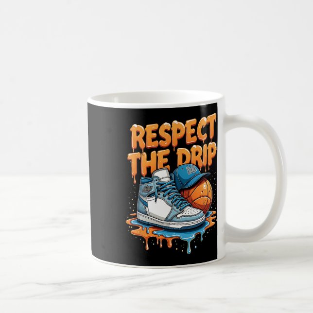 Respect The Drip Sneaker Swag Sketll Street Style  Coffee Mug (Right)