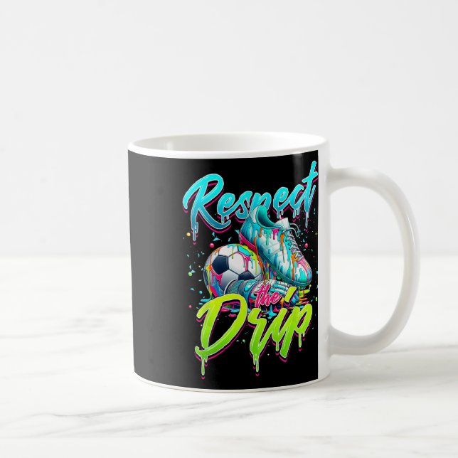 Respect The Drip Soccer Ice Cream Drip With Sprink Coffee Mug (Right)