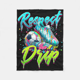Respect The Drip Soccer Ice Cream Drip With Sprink Fleece Blanket