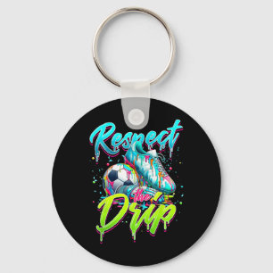Respect The Drip Soccer Ice Cream Drip With Sprink Keychain