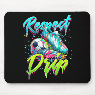 Respect The Drip Soccer Ice Cream Drip With Sprink Mouse Pad