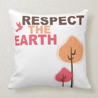 Respect the Earth throw pillow