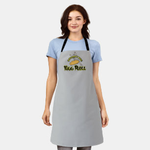 Respect The Egg Roll Food Custom Text Apron