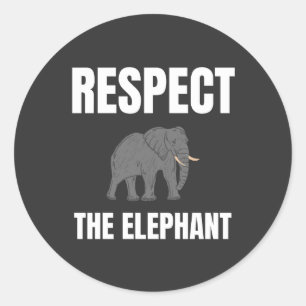 Respect The Elephant Classic Round Sticker