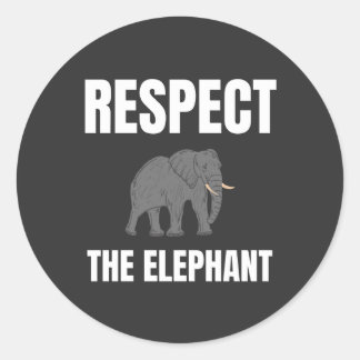 Respect The Elephant Classic Round Sticker