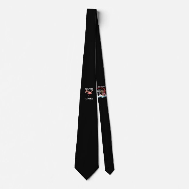 Respect The Flamingo | Funny Flamingo Lover Neck Tie (Front)