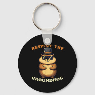 Respect The Groundhog Celebrate Groundhog Day With Keychain