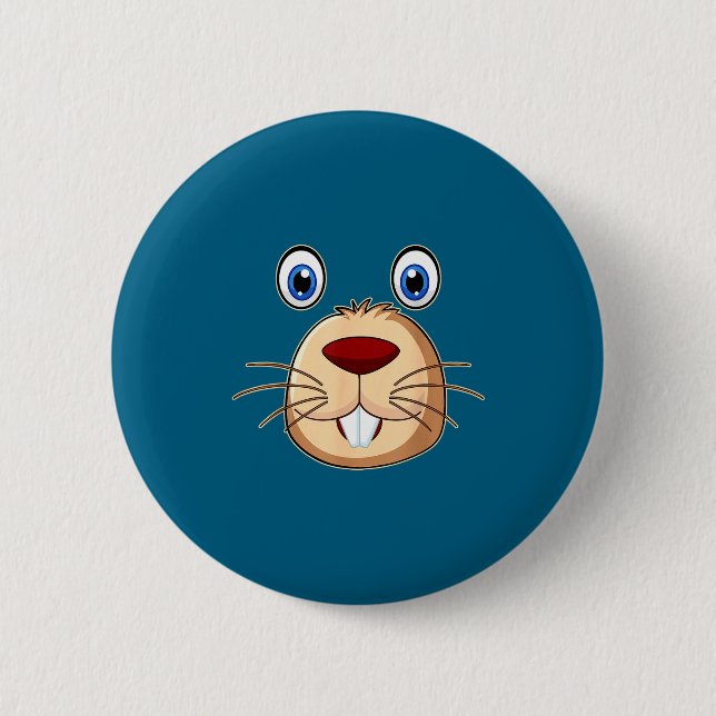 Respect The Groundhog Day Funny Groundhog Face  Button (Front)
