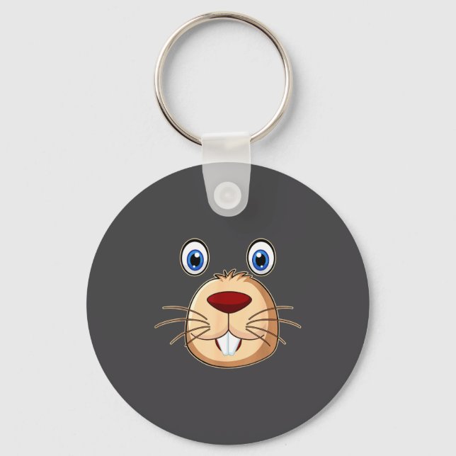 Respect The Groundhog Day Funny Groundhog Face  Keychain (Front)