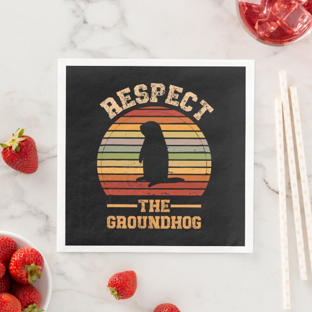 Respect The Groundhog Holiday Paper Dinner Napkins (Insitu)