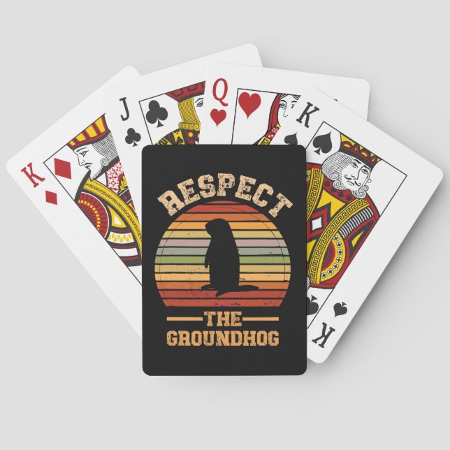 Respect The Groundhog Holiday Poker Cards (Back)