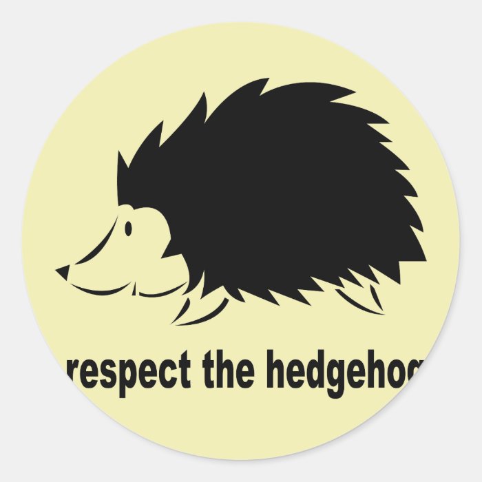 Respect The Hedgehog Round Stickers