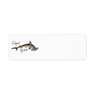 Respect the Locals Hammerhead Shark Funny Quote Label