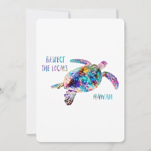 Respect the Locals Sea Turtle Beach Quote Card