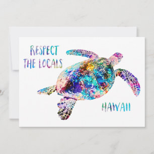 Respect the Locals Sea Turtle Tie Dye Beach Quote