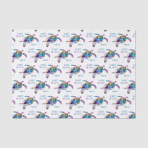 Respect the Locals Sea Turtle Tie Dye Beach Quote Tissue Paper