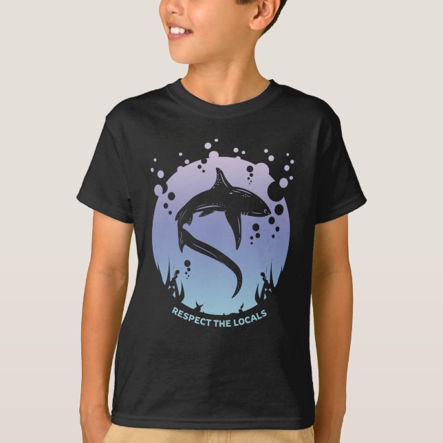 Respect The Locals - Shark Awareness T-Shirt (Front)