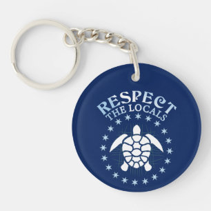 Respect The Locals - Turtle Awareness Diving Quote Keychain