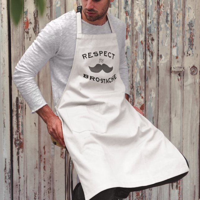 Respect the Mustache Hipster Bro-stache Long Apron (Creator Uploaded)
