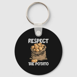 Respect The Potato Funny Root Vegetable Potatoes Keychain