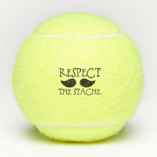 Respect the Stache Mustache Fun Humor Tennis Balls