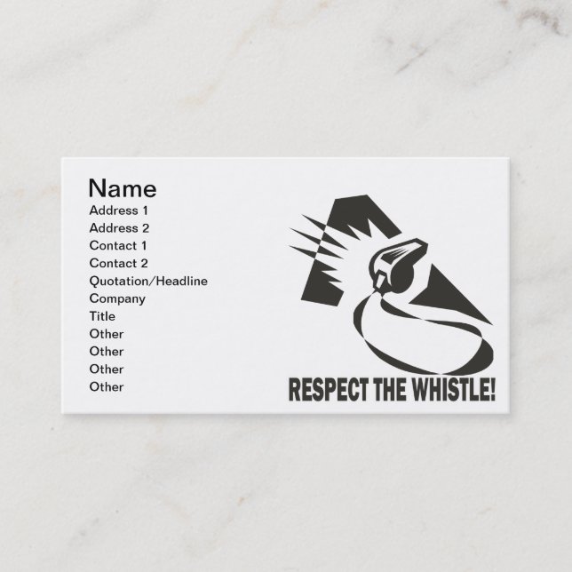 Respect The Whistle Business Card (Front)