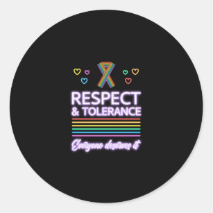 Respect & Tolerance Classic Round Sticker
