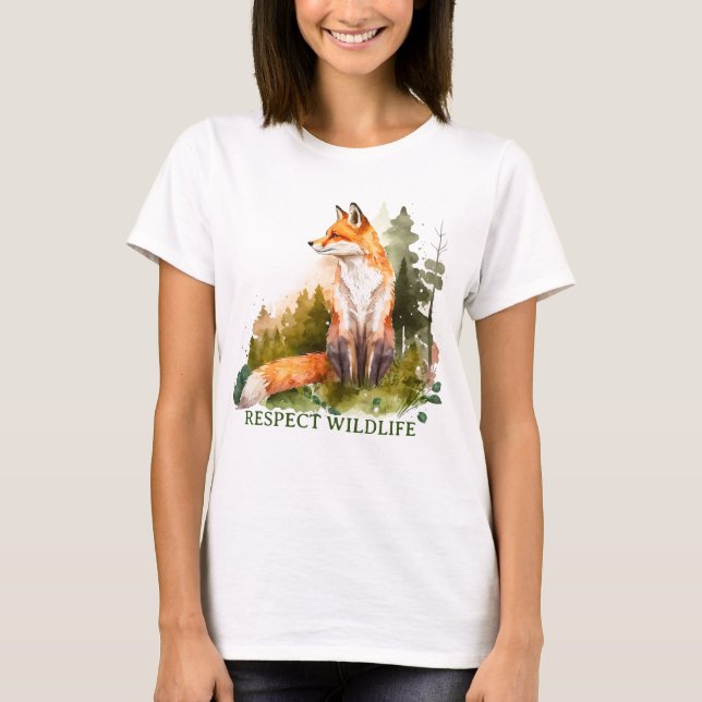 Respect Wildlife Red Fox T-Shirt (Front)