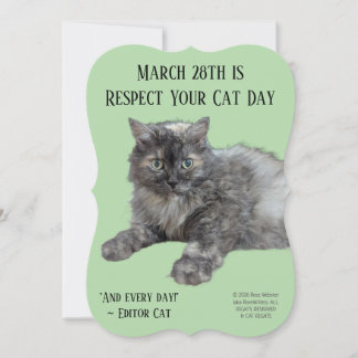 Respect Your Cat Day by RoseWrites  Thank You Card