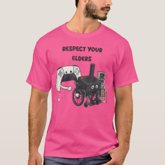Respect Your Elders Funny Gaming 80s Style Old New T-Shirt
