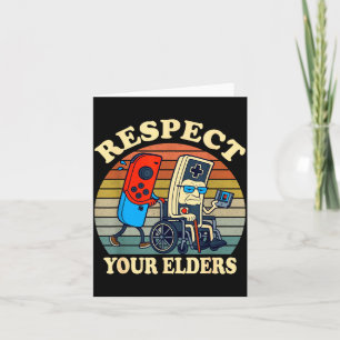 Respect Your Elders Gaming Control 80s Retro Funny Card