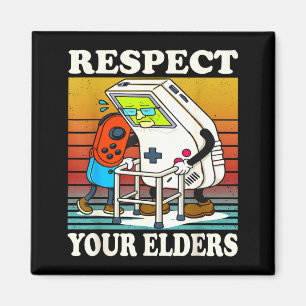 Respect Your Elders Gaming Control 80s Retro Funny Magnet