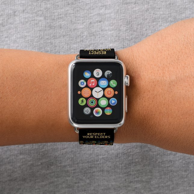 Respect Your Elders Gaming Control Retro Funny Apple Watch Band (In Situ)