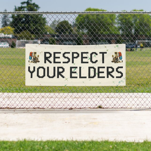 Respect Your Elders Gaming Control Retro Funny Banner (Insitu)
