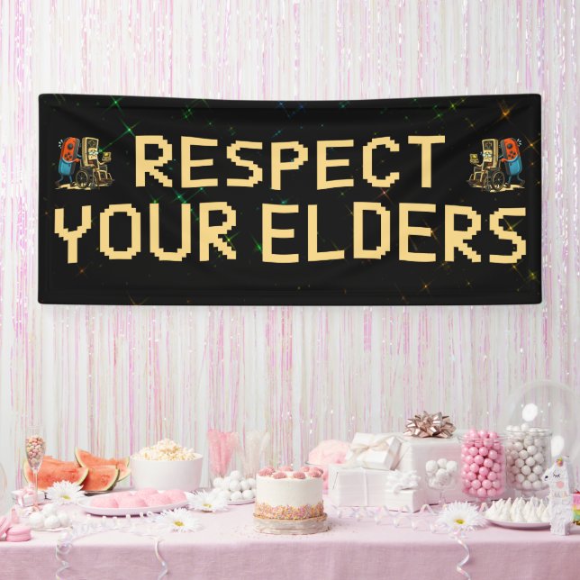 Respect Your Elders Gaming Control Retro Funny Banner (Party)
