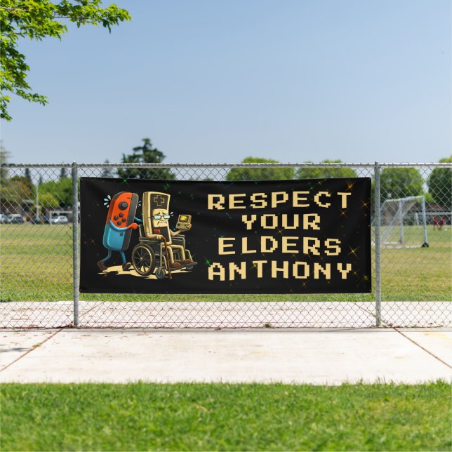Respect Your Elders Gaming Control Retro Funny Banner (Insitu)