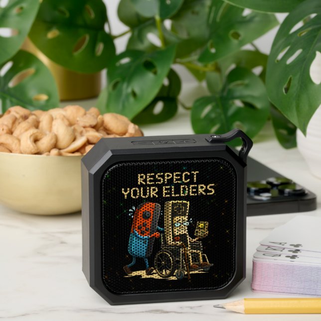 Respect Your Elders Gaming Control Retro Funny Bluetooth Speaker (Insitu(Table))