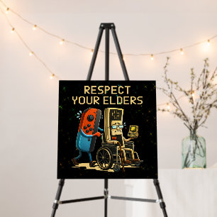 Respect Your Elders Gaming Control Retro Funny Foam Board