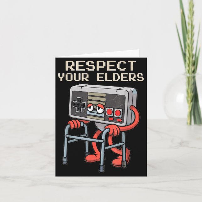 Respect Your Elders Gaming Control Retro Funny Gam Card (Front)