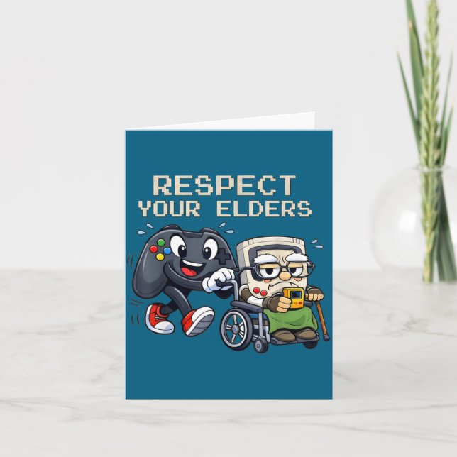 Respect Your Elders Gaming Control Retro Funny Gam Card (Front)