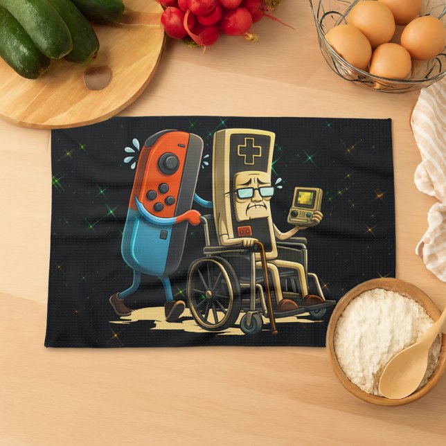 Respect Your Elders Gaming Control Retro Funny Kitchen Towel (Creator Uploaded)