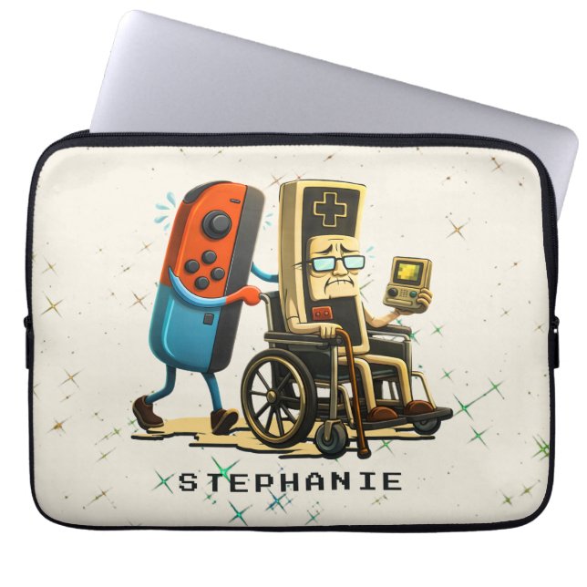 Respect Your Elders Gaming Control Retro Funny Laptop Sleeve (Front)