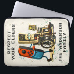 Respect Your Elders Gaming Control Retro Funny Laptop Sleeve<br><div class="desc">Level up your style with this Respect Your Elders Gaming Control Retro Funny Gamer design—a must-have for classic gaming fans and modern gamers alike. Featuring a vintage retro game controller and bold humor, this design celebrates old-school gaming skills with a playful message that every gamer understands. Perfect for retro gamers,...</div>