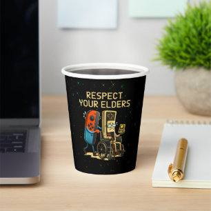 Respect Your Elders Gaming Control Retro Funny Paper Cups