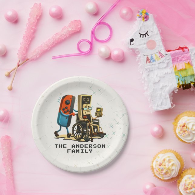 Respect Your Elders Gaming Control Retro Funny Paper Plates (Party)