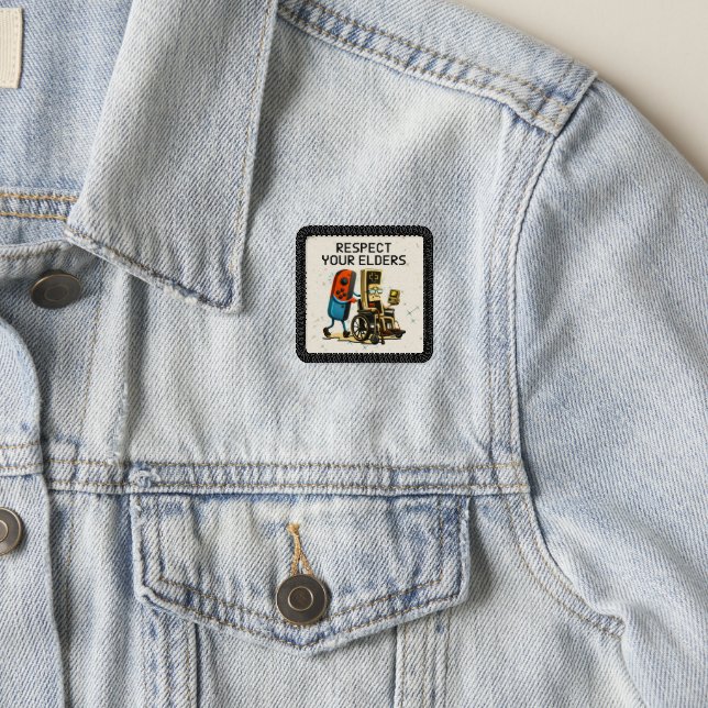 Respect Your Elders Gaming Control Retro Funny Patch (On Jacket)