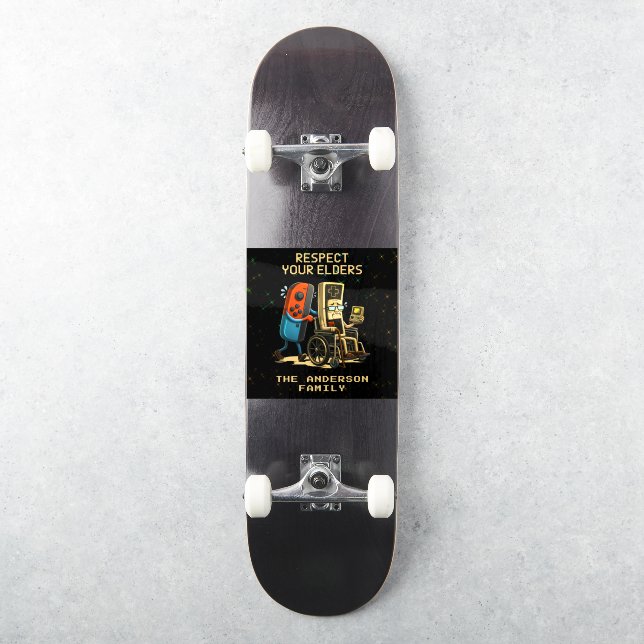 Respect Your Elders Gaming Control Retro Funny Sticker (Skateboard)
