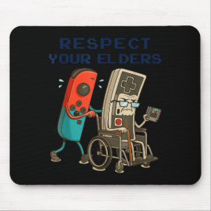 Respect Your Elders Retro Gaming Control Gamer Con Mouse Pad