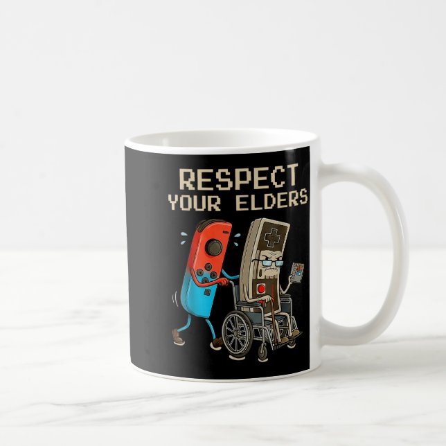 Respect Your Elders Retro Gaming Controller Funny  Coffee Mug (Right)