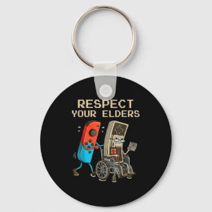 Respect Your Elders Retro Gaming Controller Funny  Keychain